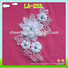 Wholesale white lace patches applique for wedding dress LA-233